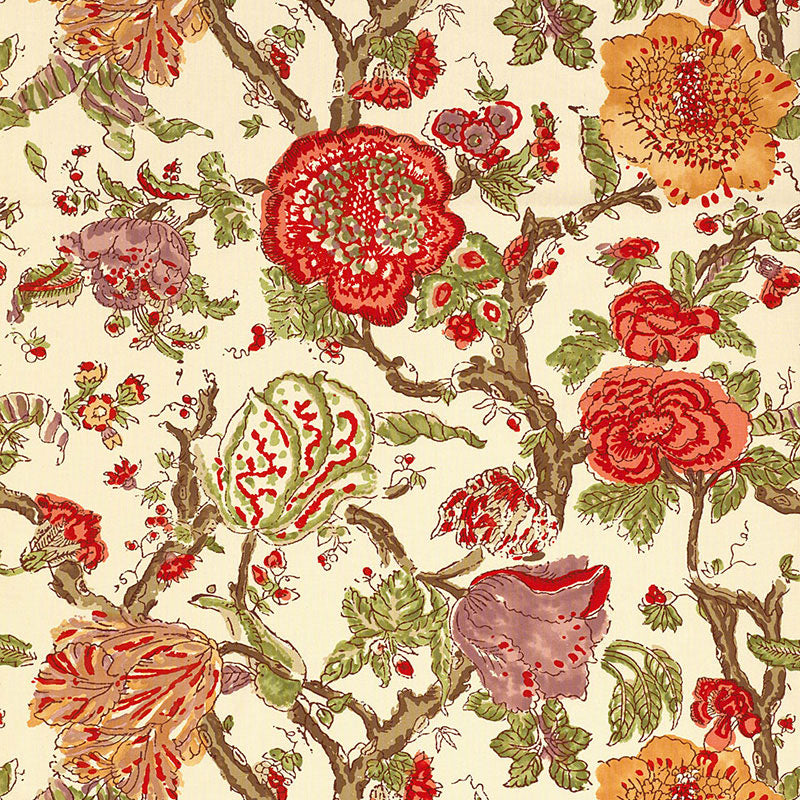 Schumacher PONDICHERRY CORAL Fabric | Atlanta Fabrics