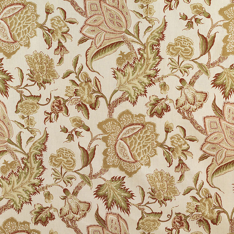 Schumacher CEYLON FLORAL VINE ANTIQUE Fabric | Atlanta Fabrics