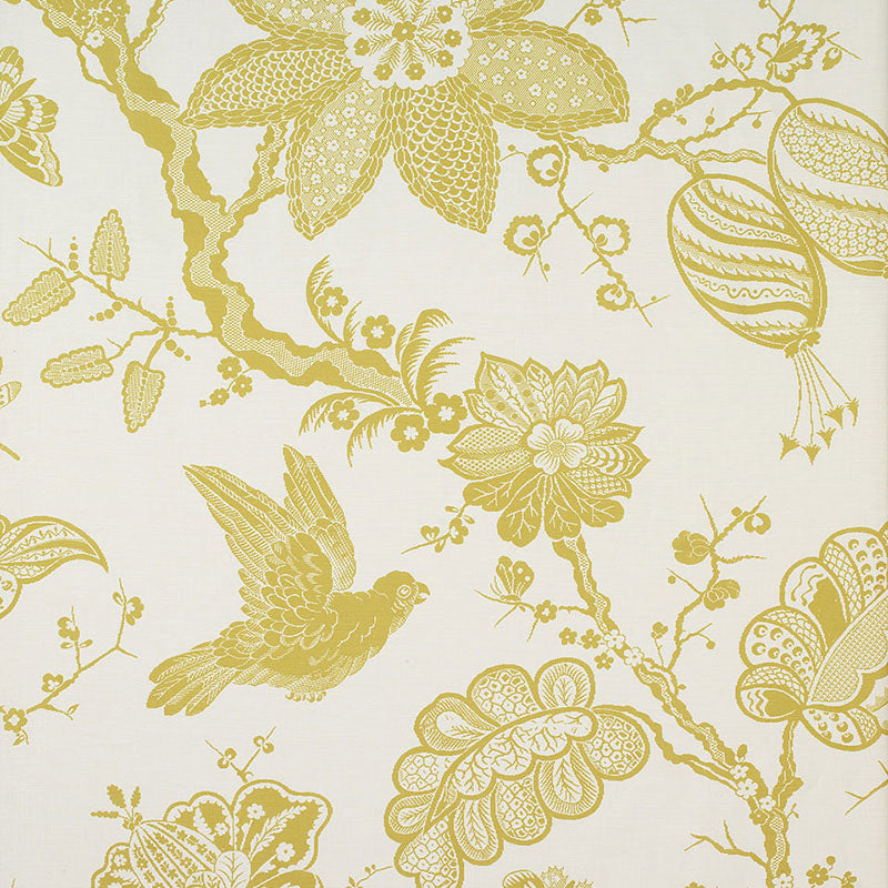 Schumacher BALI VINE CHARTREUSE Fabric | Atlanta Fabrics