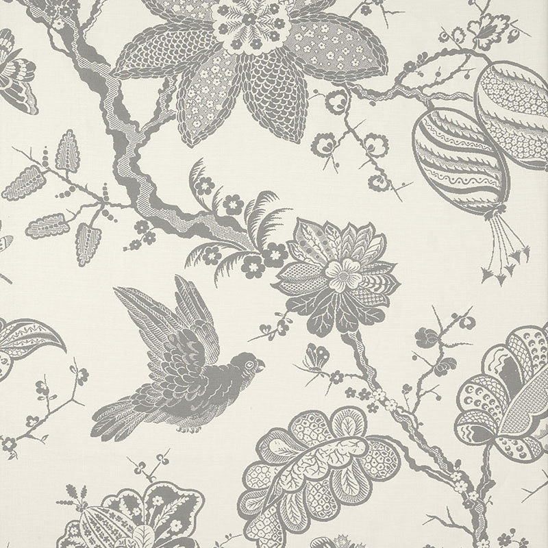 Schumacher BALI VINE CHARCOAL Fabric | Atlanta Fabrics