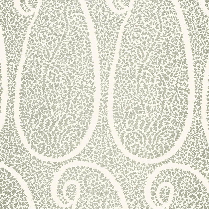 Schumacher AMBALA PAISLEY FOG Fabric | Atlanta Fabrics