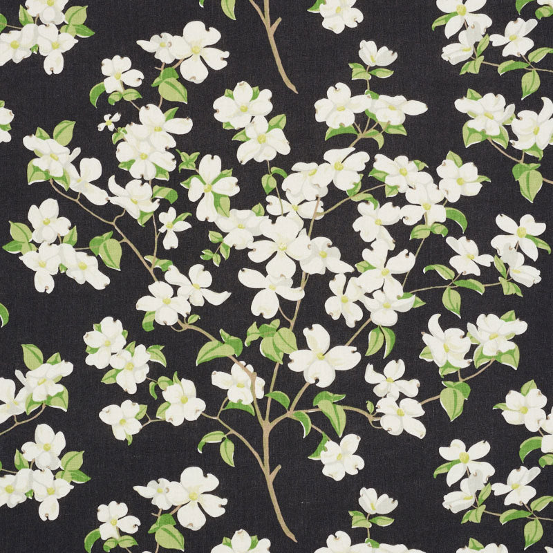 Schumacher BLOOMING BRANCH BLACK Fabric | Atlanta Fabrics