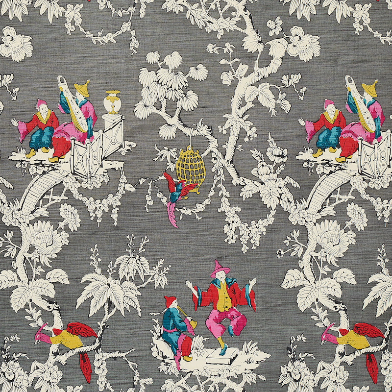 Schumacher CHINOISERIE MODERNE GRAPHITE Fabric | Atlanta Fabrics