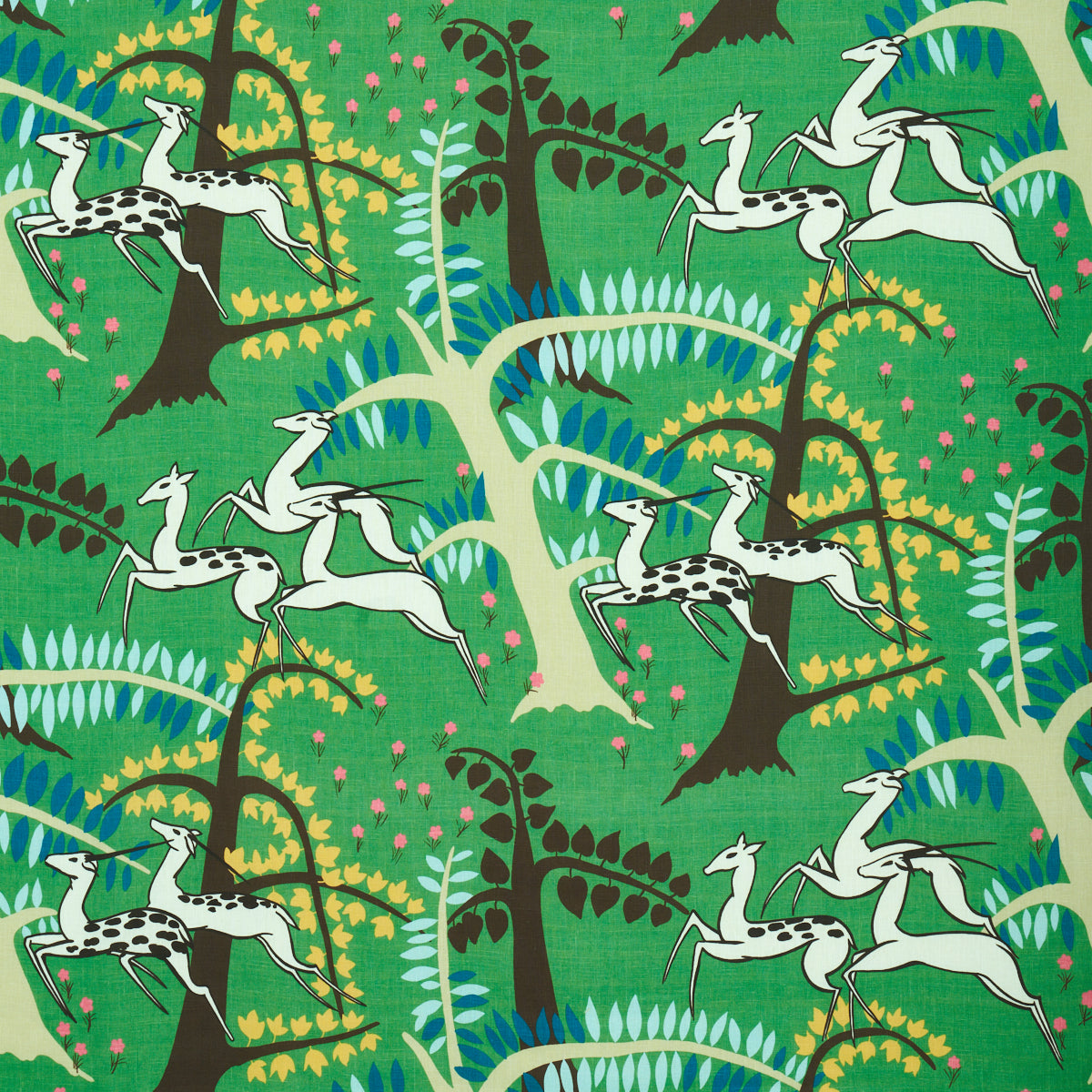 Schumacher ANTELOPES JADE Fabric | Atlanta Fabrics
