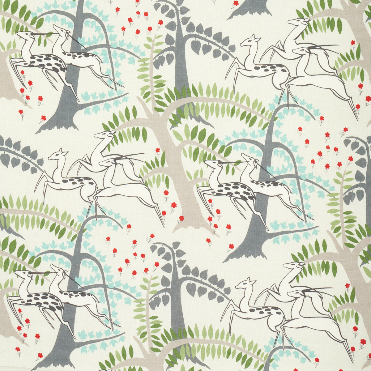 Schumacher ANTELOPES IVORY Fabric | Atlanta Fabrics