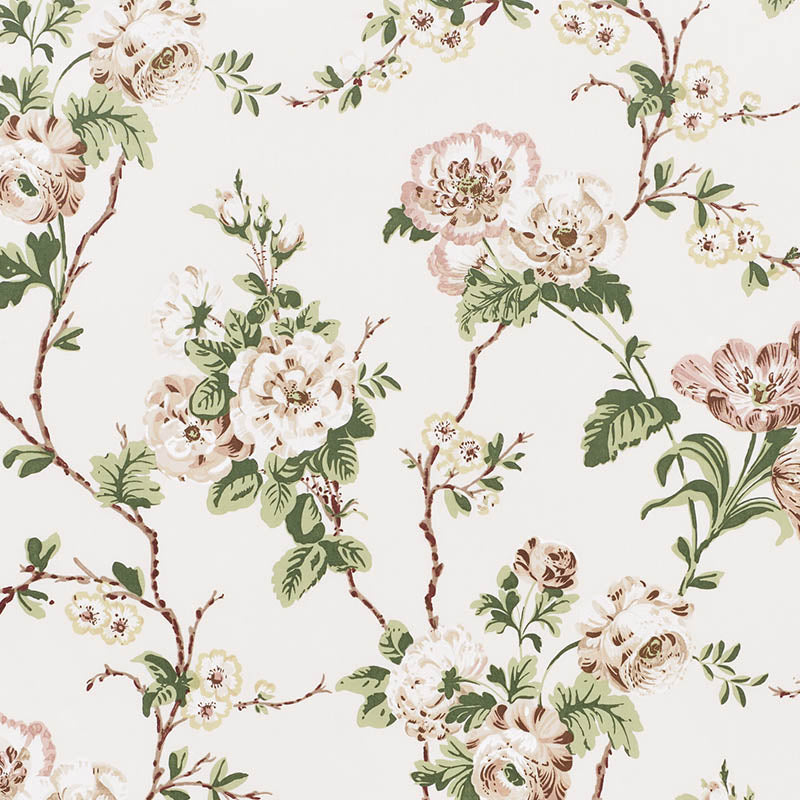 Schumacher BETTY CHINTZ QUIET PINK Fabric | Atlanta Fabrics