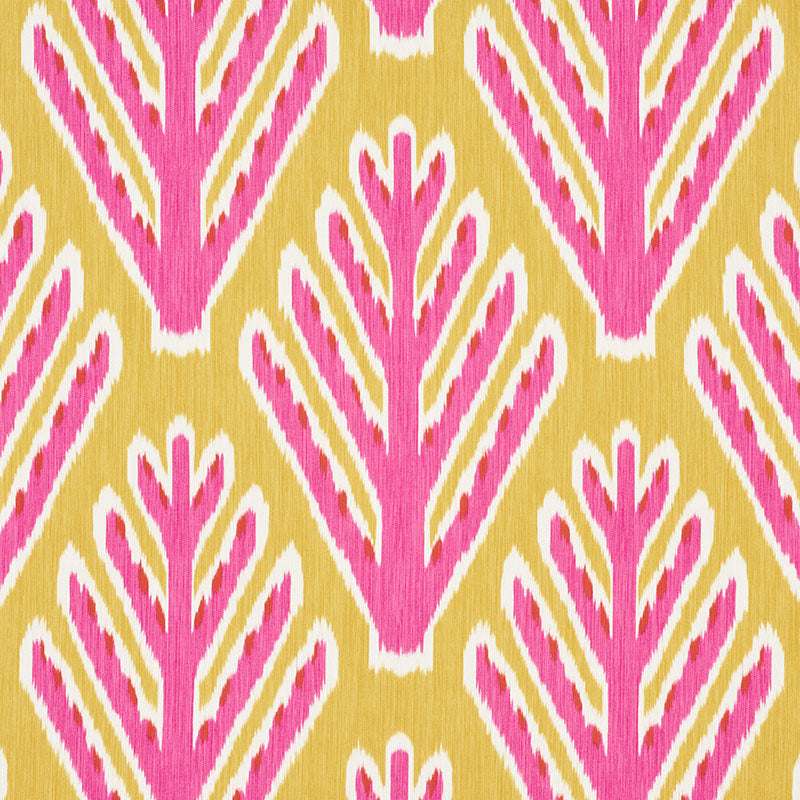 Schumacher BODHI TREE YELLOW & PINK Fabric | Atlanta Fabrics