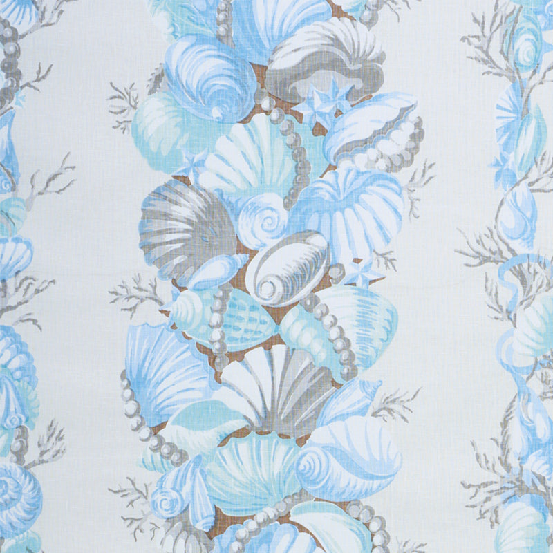 Schumacher BEDOLINA CHINTZ BLUE & GREY Fabric | Atlanta Fabrics