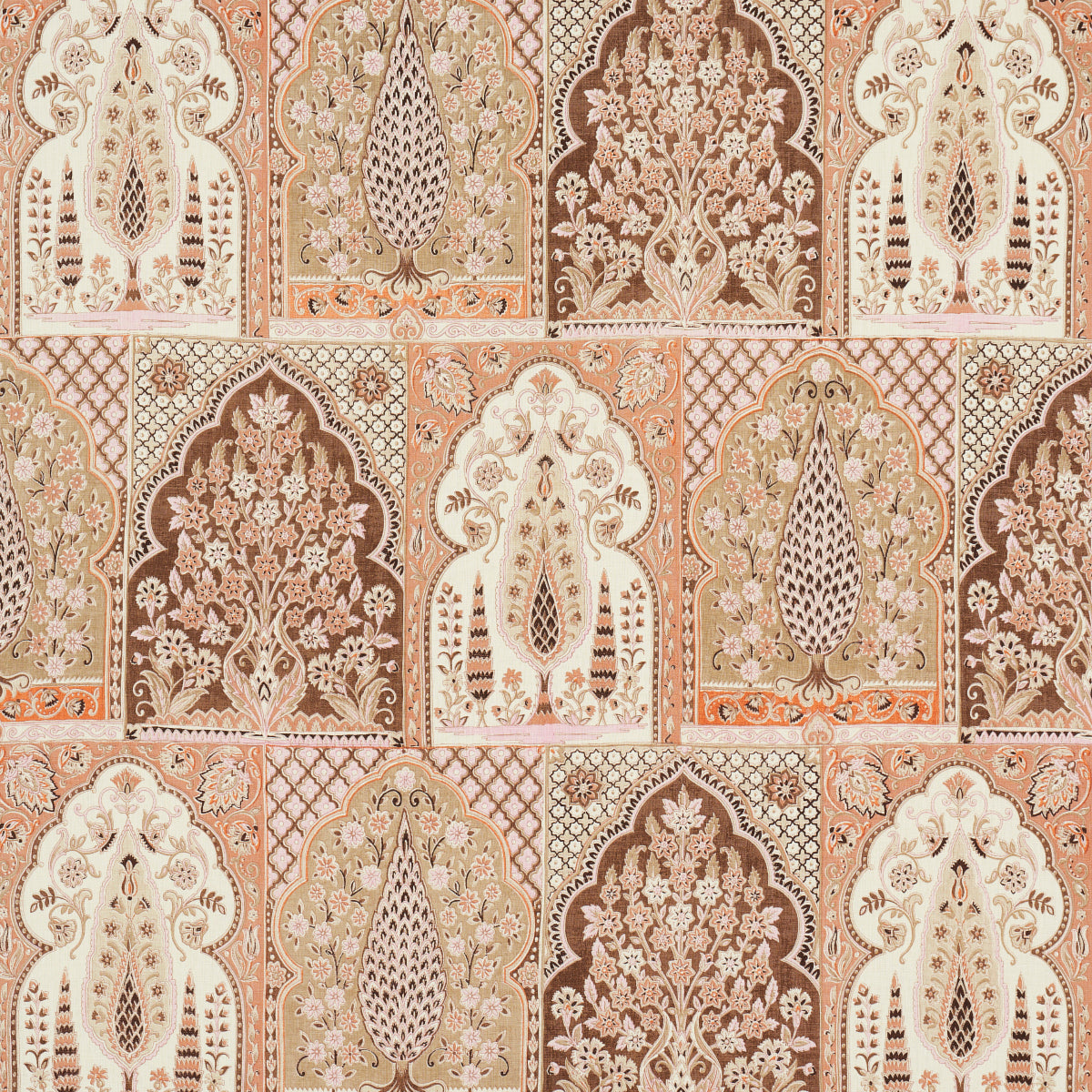 Schumacher BARRA PALACE BROWN & SPICE Fabric | Atlanta Fabrics