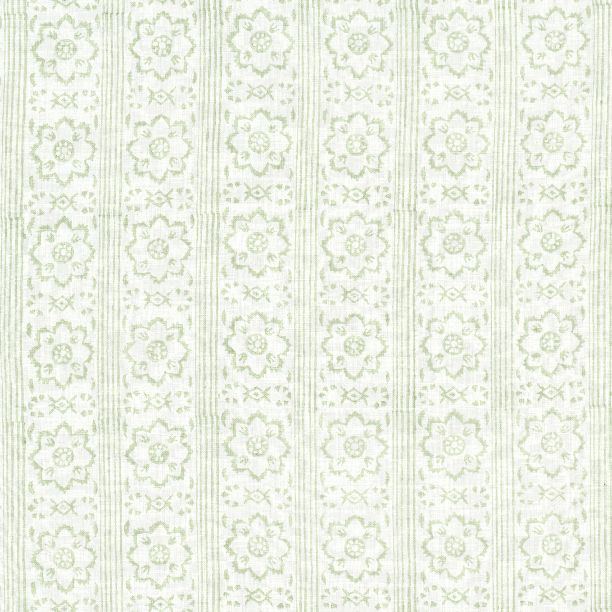 Schumacher SUNDA HAND BLOCKED PRINT SAGE Fabric | Atlanta Fabrics