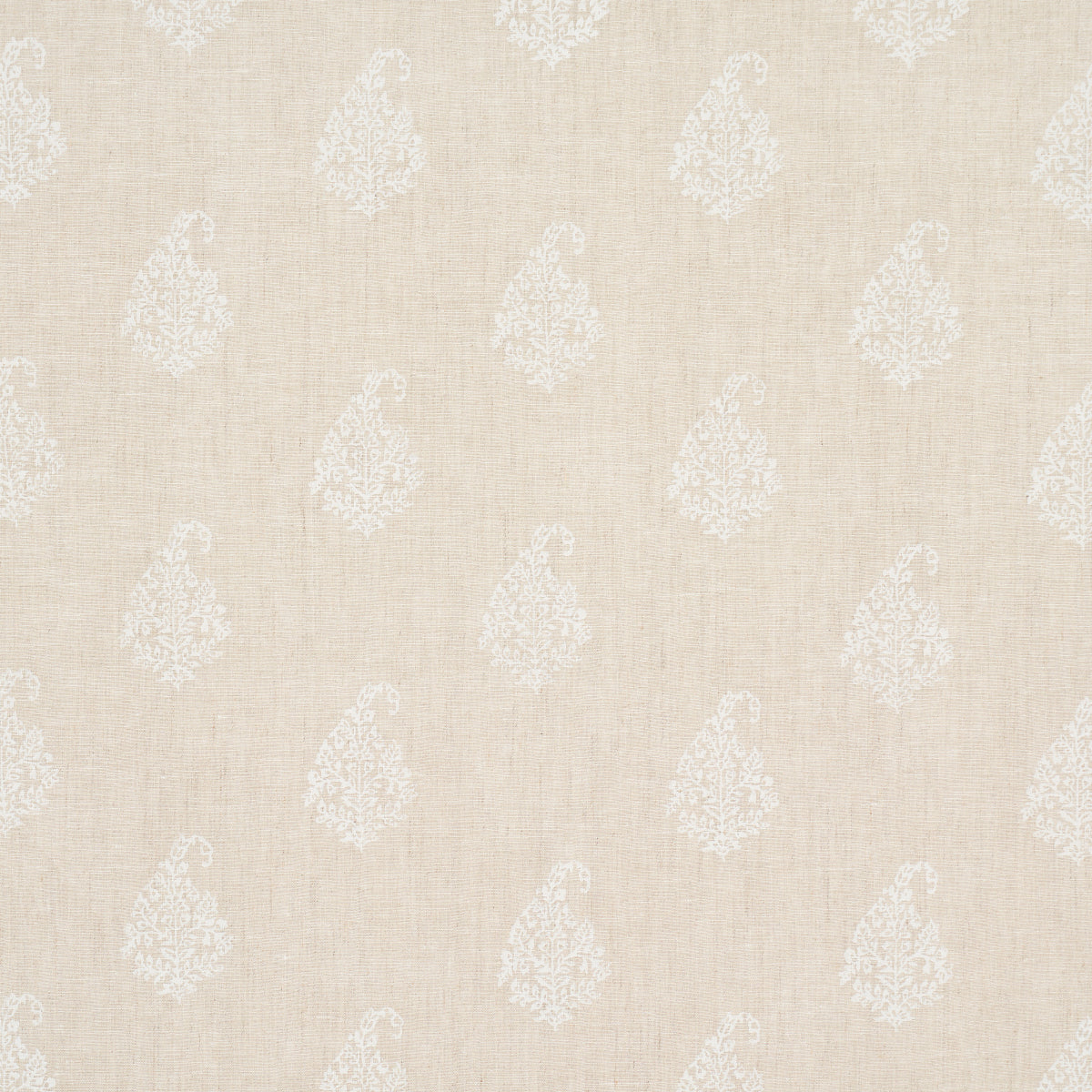 Schumacher KERALA PAISLEY WHITE ON NEUTRAL Fabric | Atlanta Fabrics