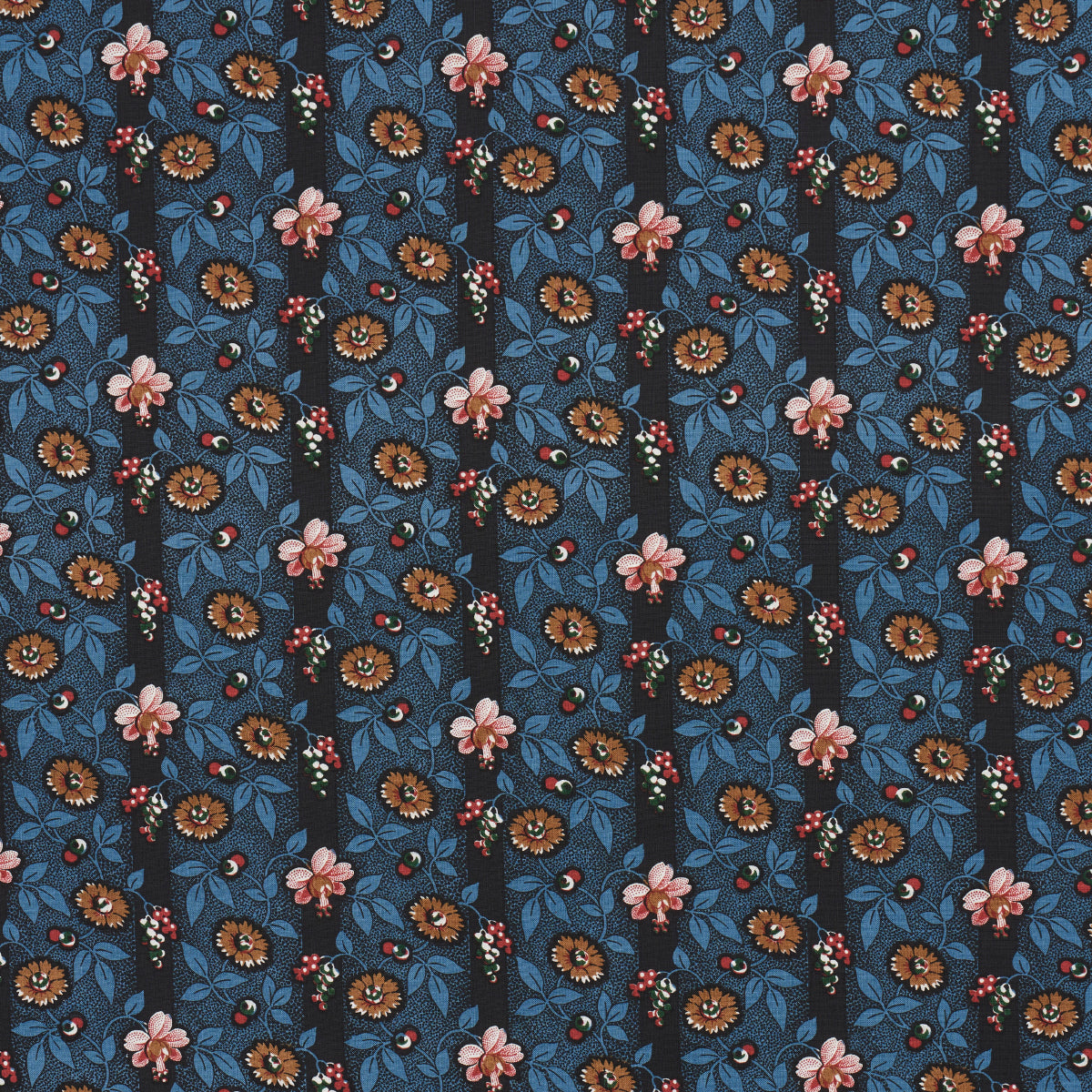 Schumacher LA RUE STRIPE MIDNIGHT Fabric | Atlanta Fabrics