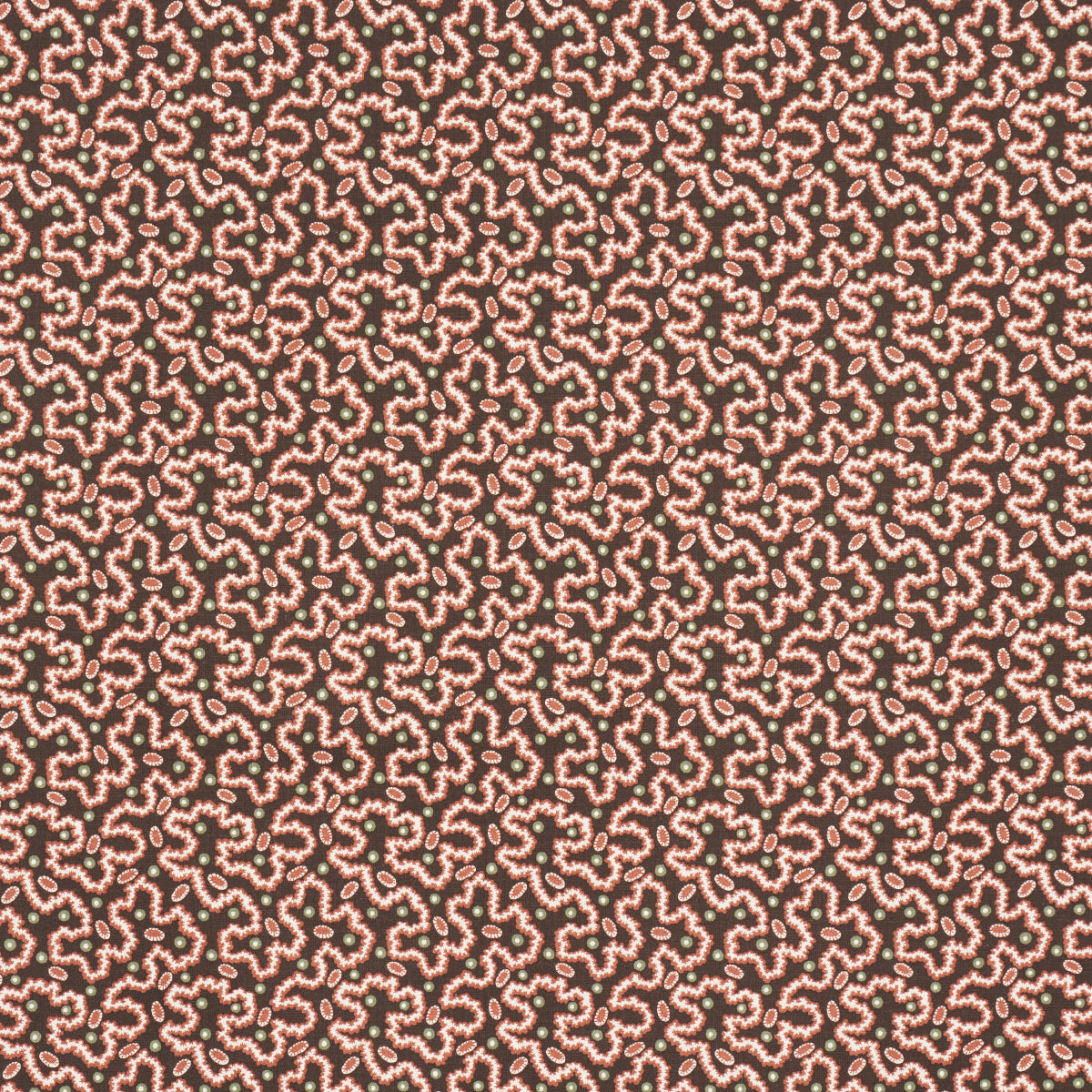 Schumacher LEONIE VERMICELLI SEPIA Fabric | Atlanta Fabrics