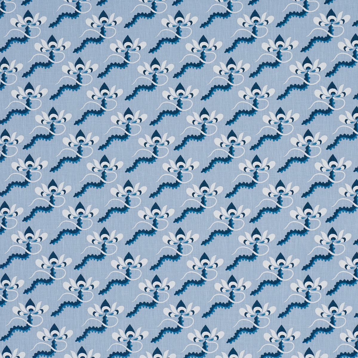 Schumacher BOMBAY RAINBOW BLEU Fabric | Atlanta Fabrics