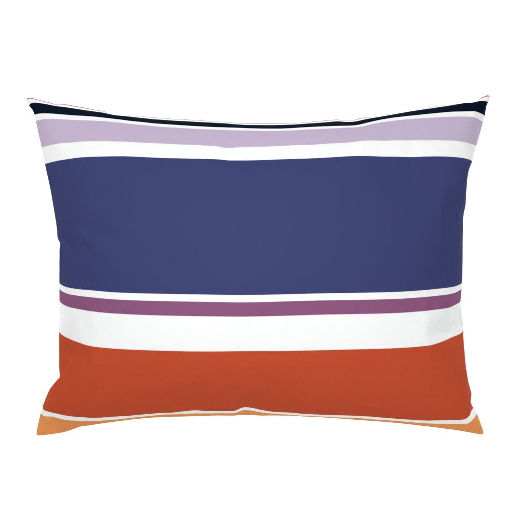 William West Designs Folly Stripe Aubergine Fabric | Atlanta Fabrics