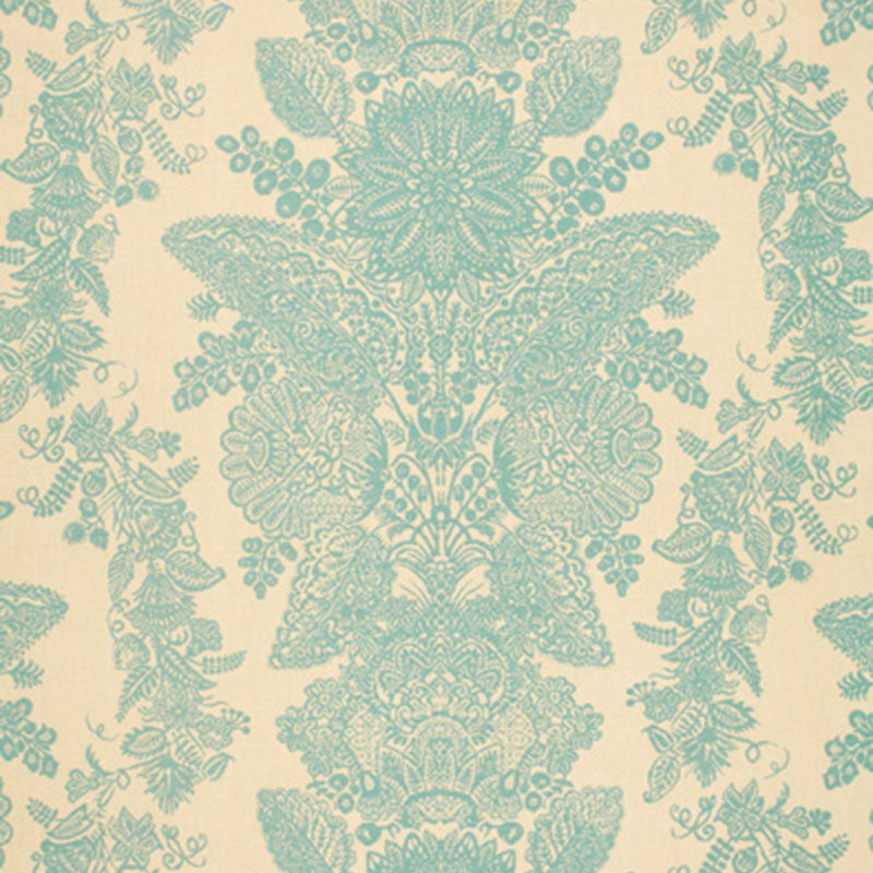 Schumacher LACE AQUA Fabric | Atlanta Fabrics