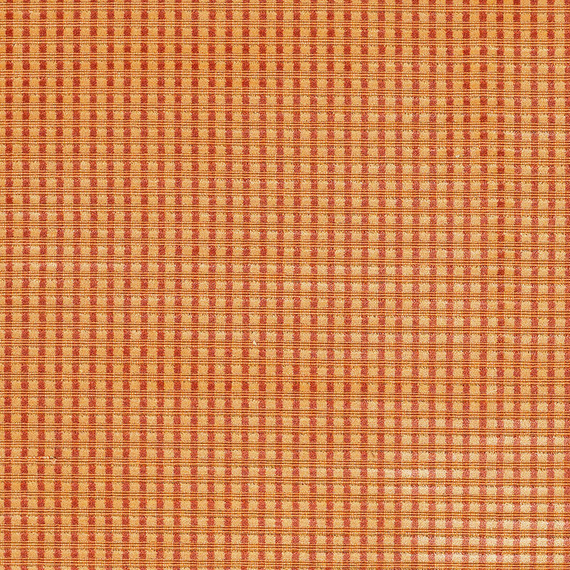 Schumacher TRIANON VELVET CHECK TERRACOTTA Fabric | Atlanta Fabrics