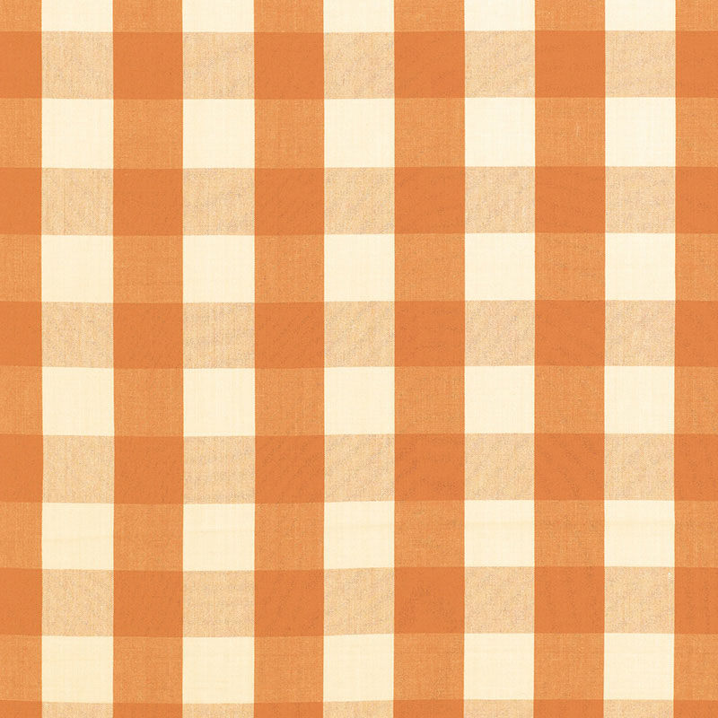 Schumacher CAMDEN COTTON CHECK PUMPKIN Fabric | Atlanta Fabrics
