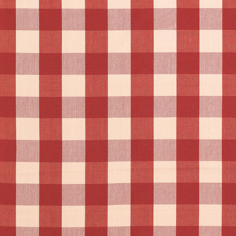 Schumacher CAMDEN COTTON CHECK RED Fabric | Atlanta Fabrics