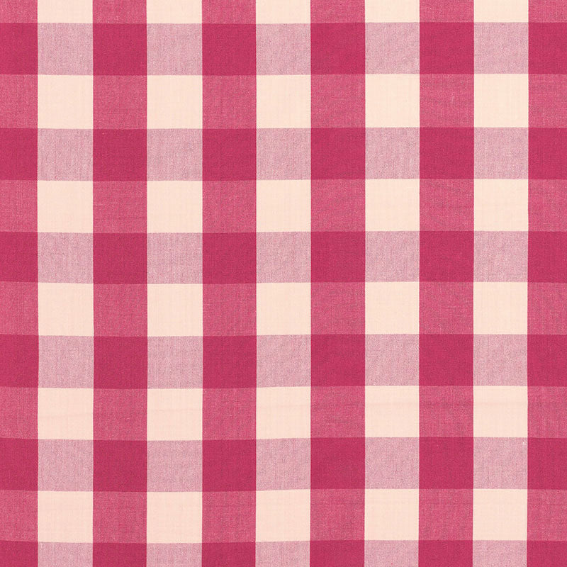 Schumacher CAMDEN COTTON CHECK RASPBERRY Fabric | Atlanta Fabrics