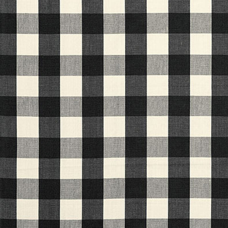 Schumacher CAMDEN COTTON CHECK EBONY Fabric | Atlanta Fabrics