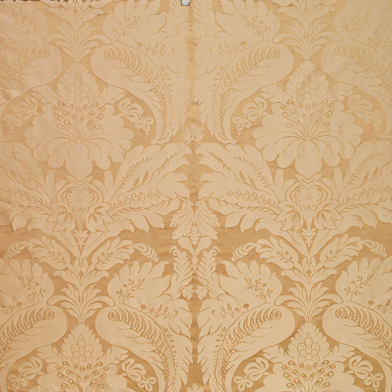 Schumacher BENNET SILK DAMASK TRAVERTINE Fabric | Atlanta Fabrics