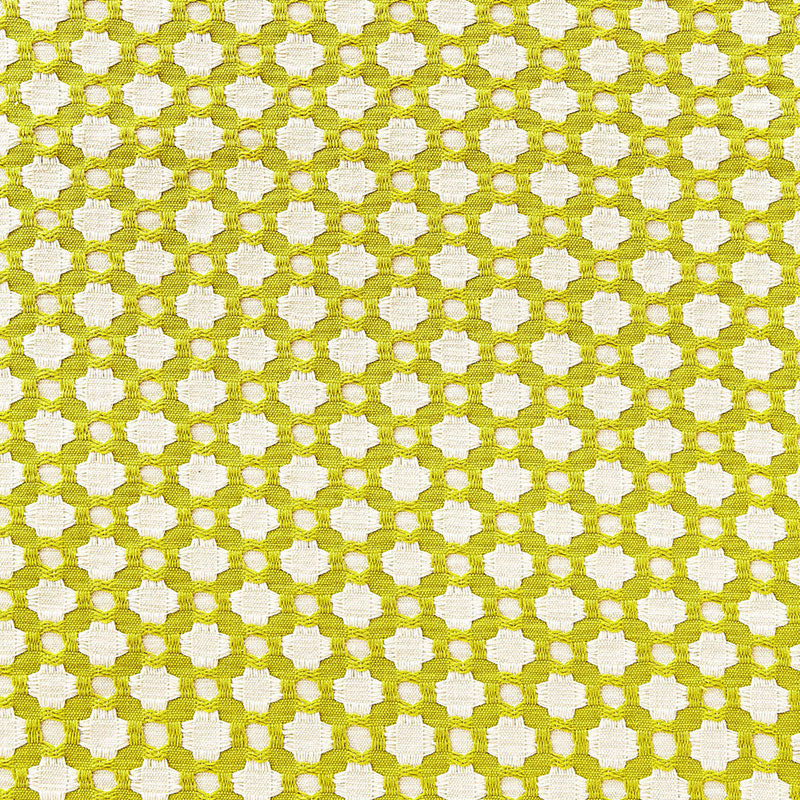 Schumacher BETWIXT CHARTREUSE /IVORY Fabric | Atlanta Fabrics