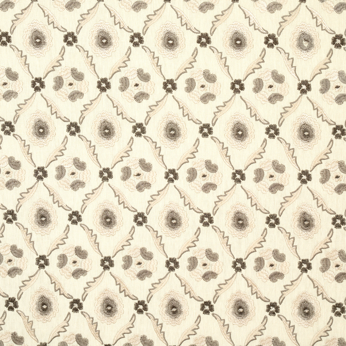 Schumacher Claremont Embroidery GRISAILLE Fabric | Atlanta Fabrics