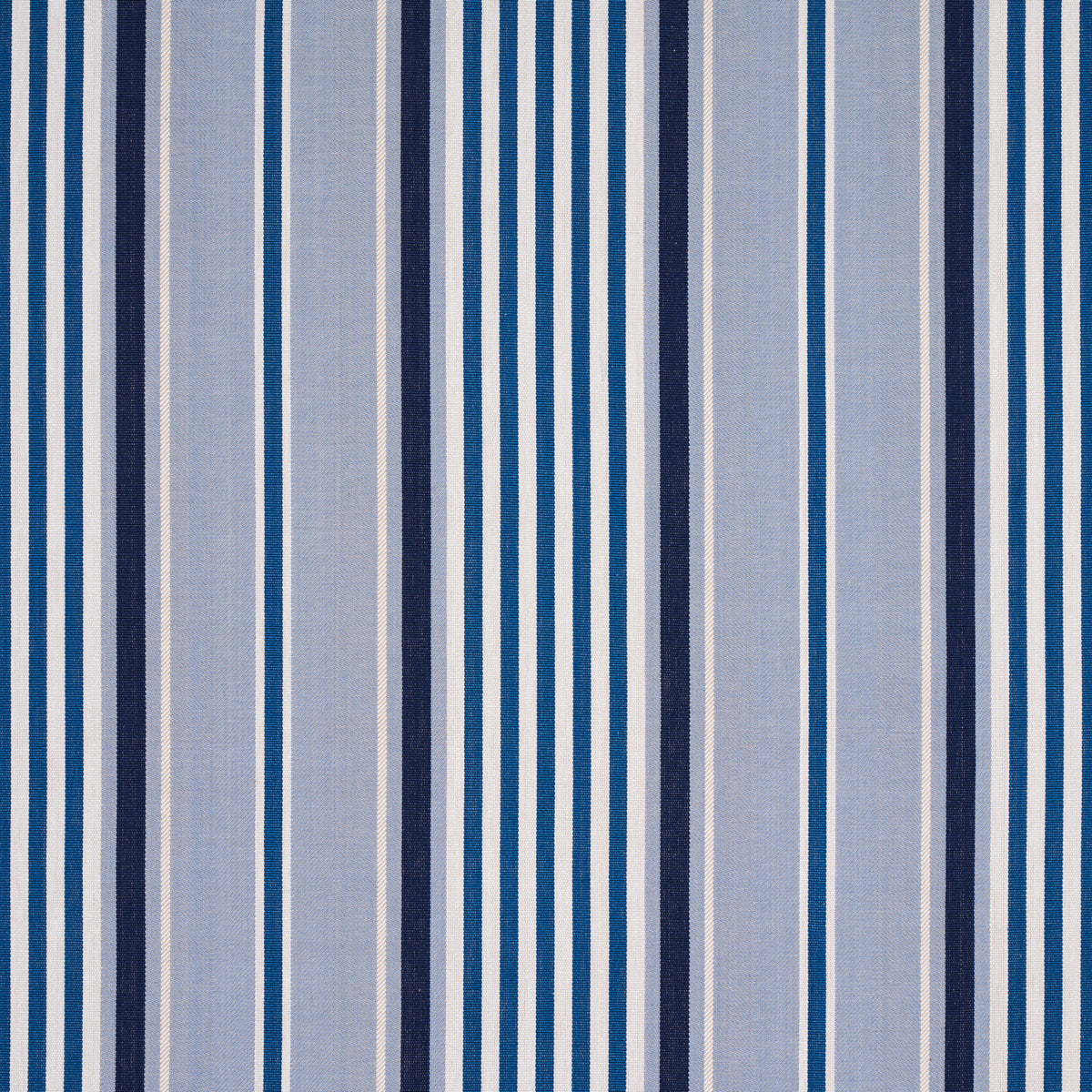 Schumacher MINZER COTTON STRIPE BLUE Fabric | Atlanta Fabrics