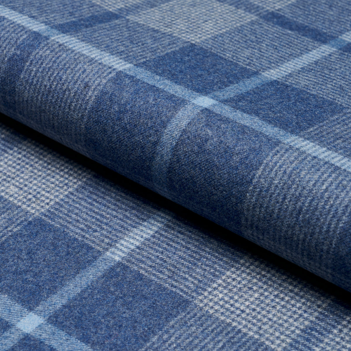 Schumacher MONTANA WOOL PLAID SLATE Fabric | Atlanta Fabrics