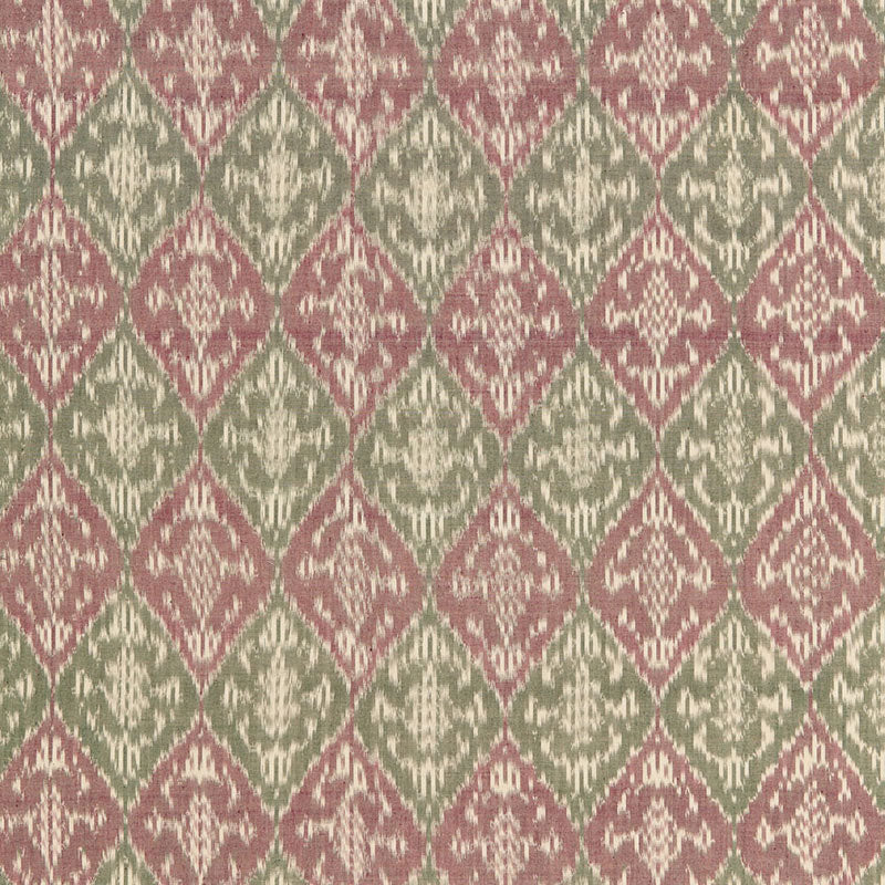 Schumacher VARANASI COTTON IKAT MULBERRY Fabric | Atlanta Fabrics