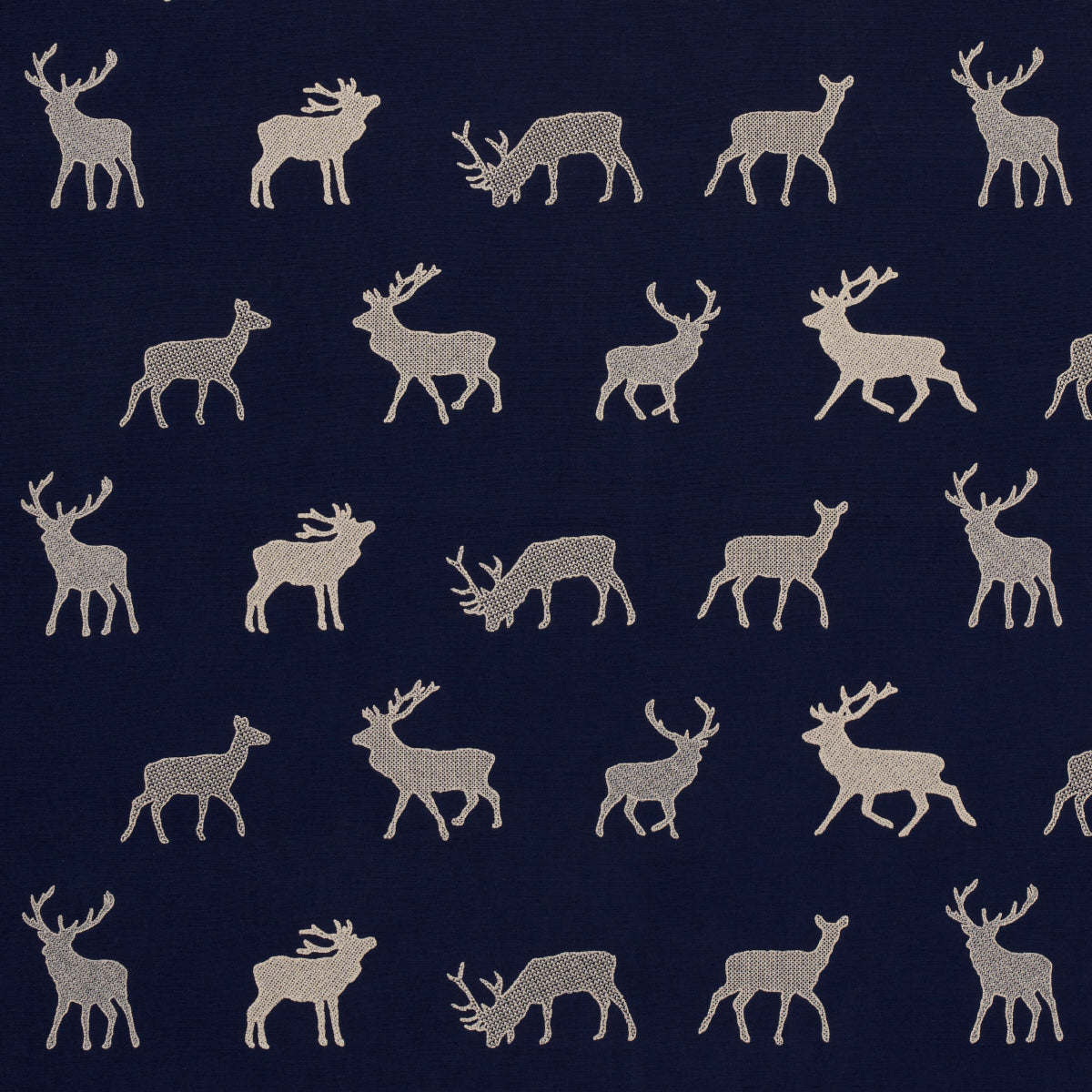 Schumacher CARIBOU EMBROIDERY NAVY Fabric | Atlanta Fabrics