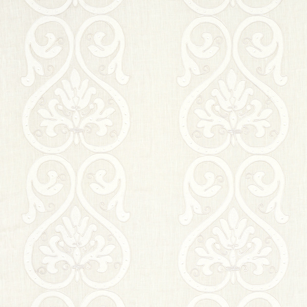 Schumacher MEDICI EMBROIDERED SHEER BLANC Fabric | Atlanta Fabrics