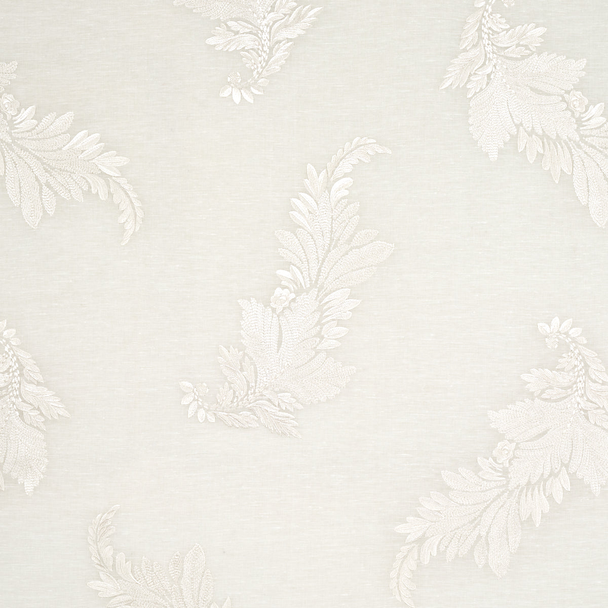 Schumacher CONTESSA EMBROIDERED SHEER IVORY Fabric | Atlanta Fabrics