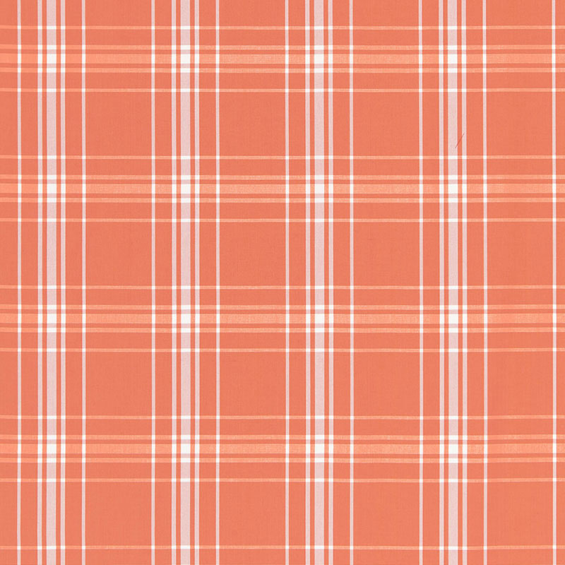 Schumacher BELIZE PLAID ORANGE Fabric | Atlanta Fabrics