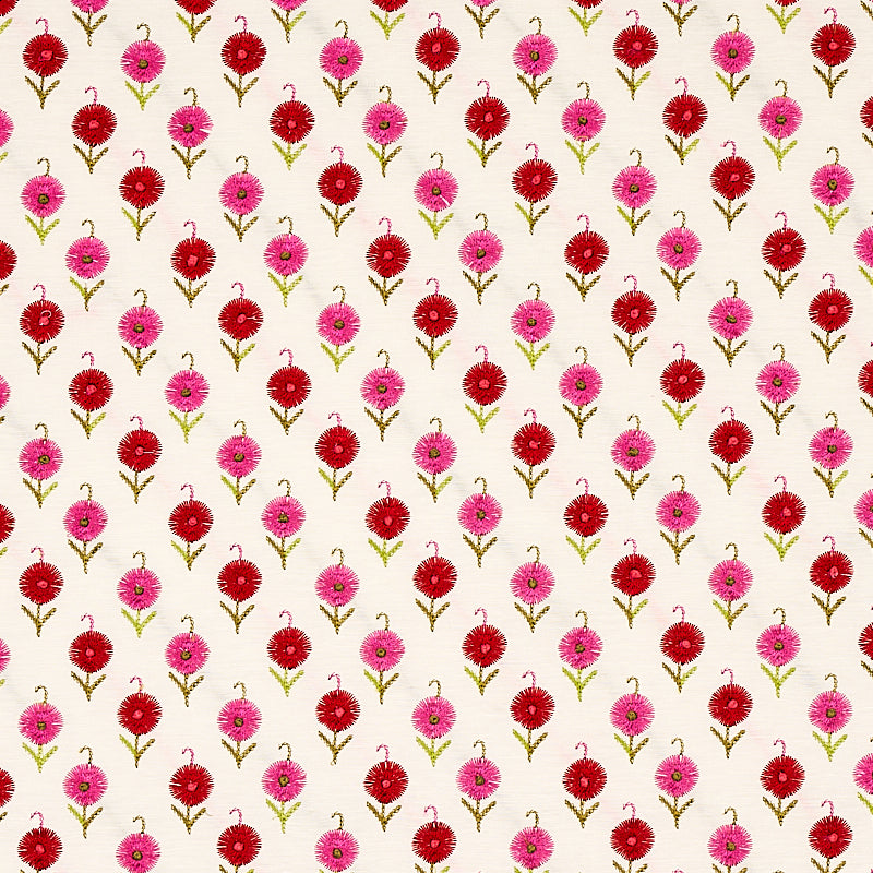 Schumacher AVODICA EMBROIDERY AZALEA Fabric | Atlanta Fabrics