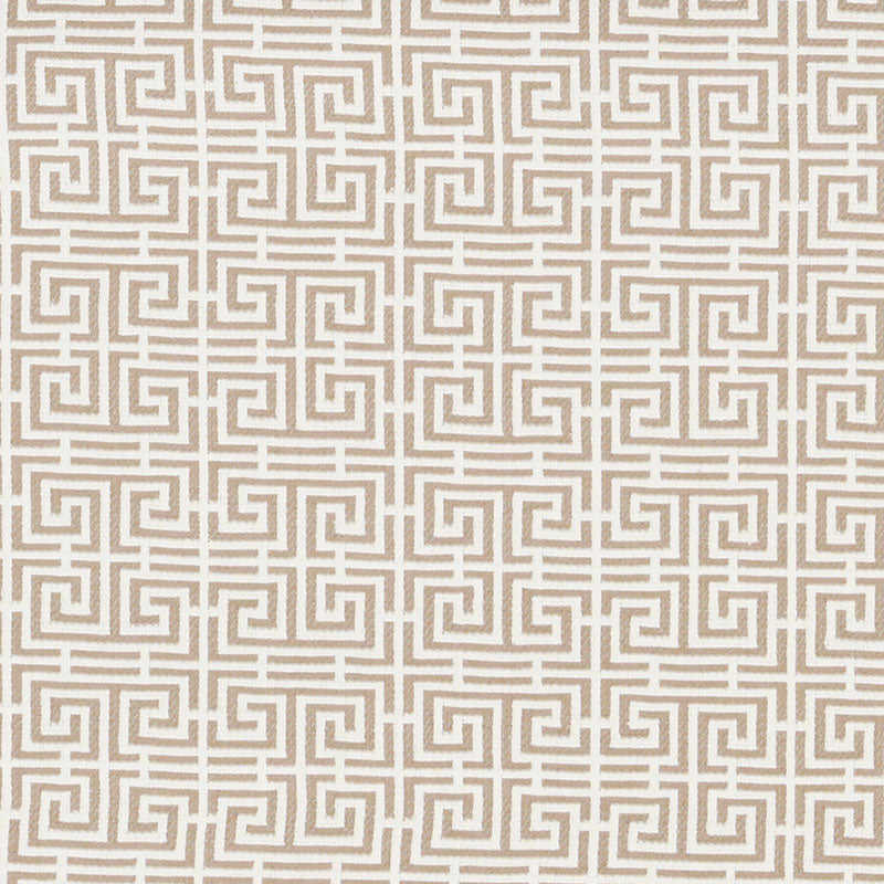 Schumacher CHINOIS FRET NATURAL/IVORY Fabric | Atlanta Fabrics