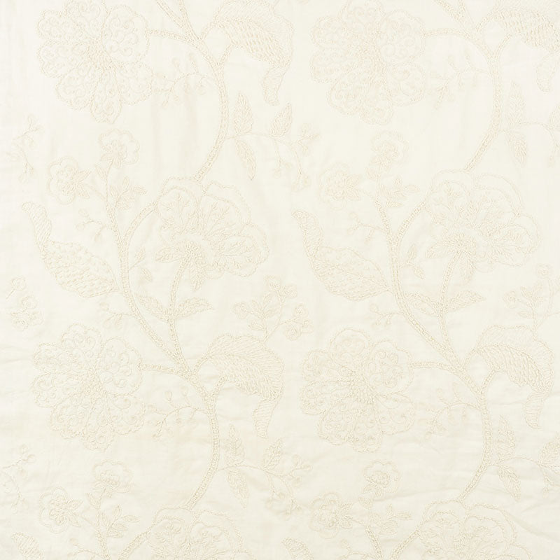 Schumacher FULL BLOOM EMBROIDERY CREAM Fabric | Atlanta Fabrics