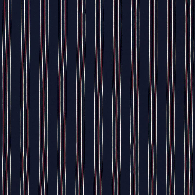 Schumacher BIBIONE STRIPE INDOOR/OUTDOOR NAVY & RED Fabric | Atlanta Fabrics