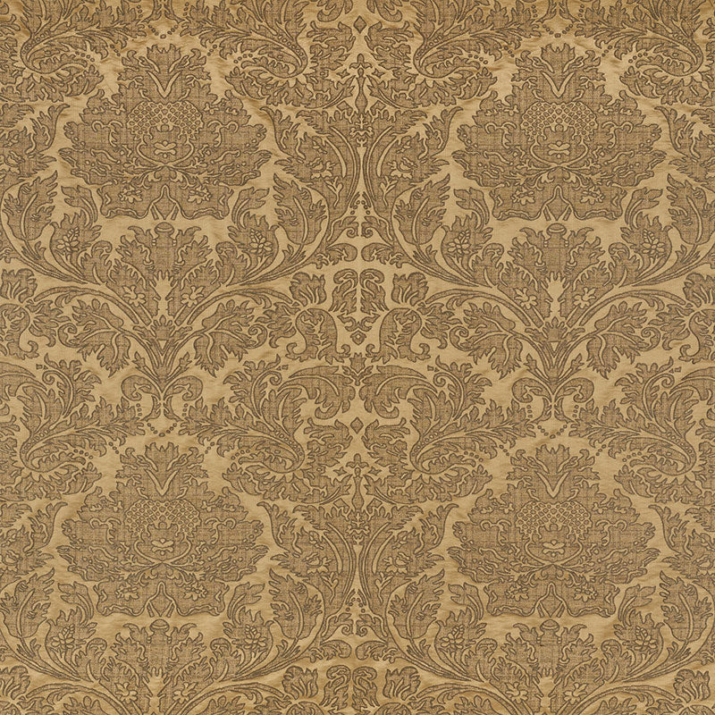 Schumacher Belice Damasco Antique Gold Old Bad! Fabric | Atlanta Fabrics