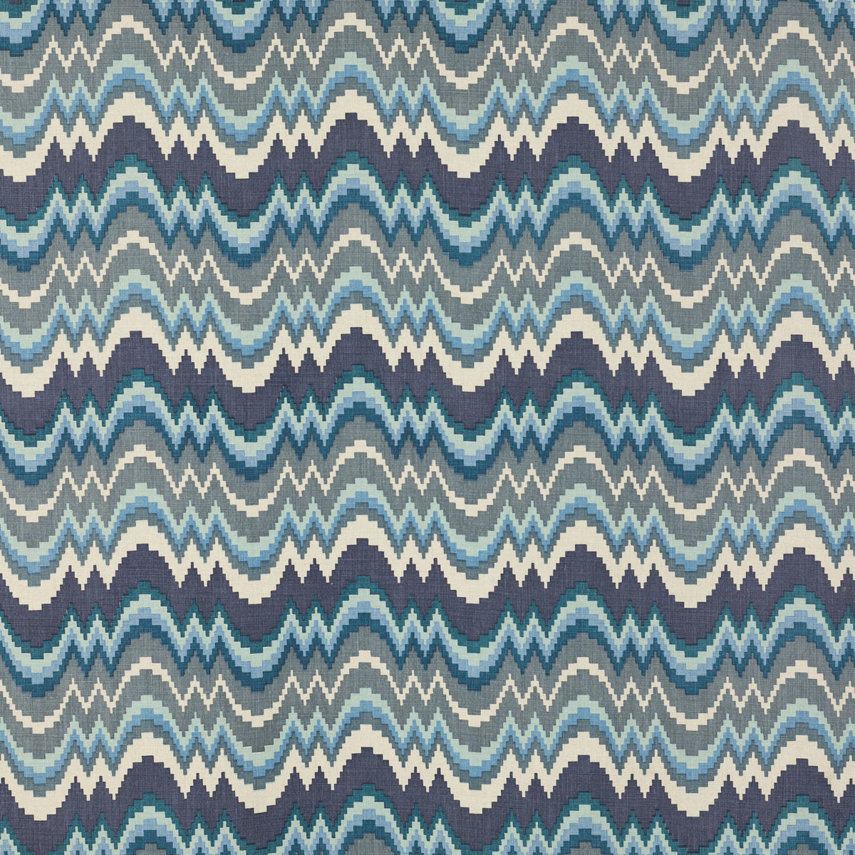 Schumacher FLAMESTITCH INDIGO Fabric | Atlanta Fabrics