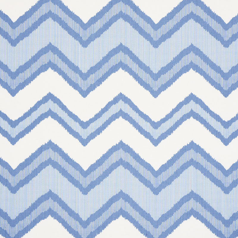 Schumacher CHEVRON IKAT BLUE Fabric | Atlanta Fabrics