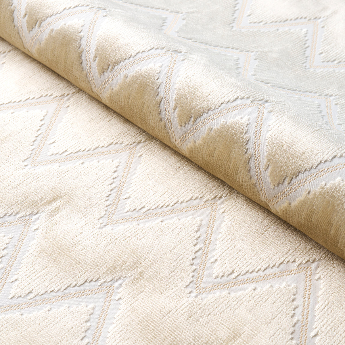 Schumacher CHEVRON VELVET CHAMPAGNE Fabric | Atlanta Fabrics