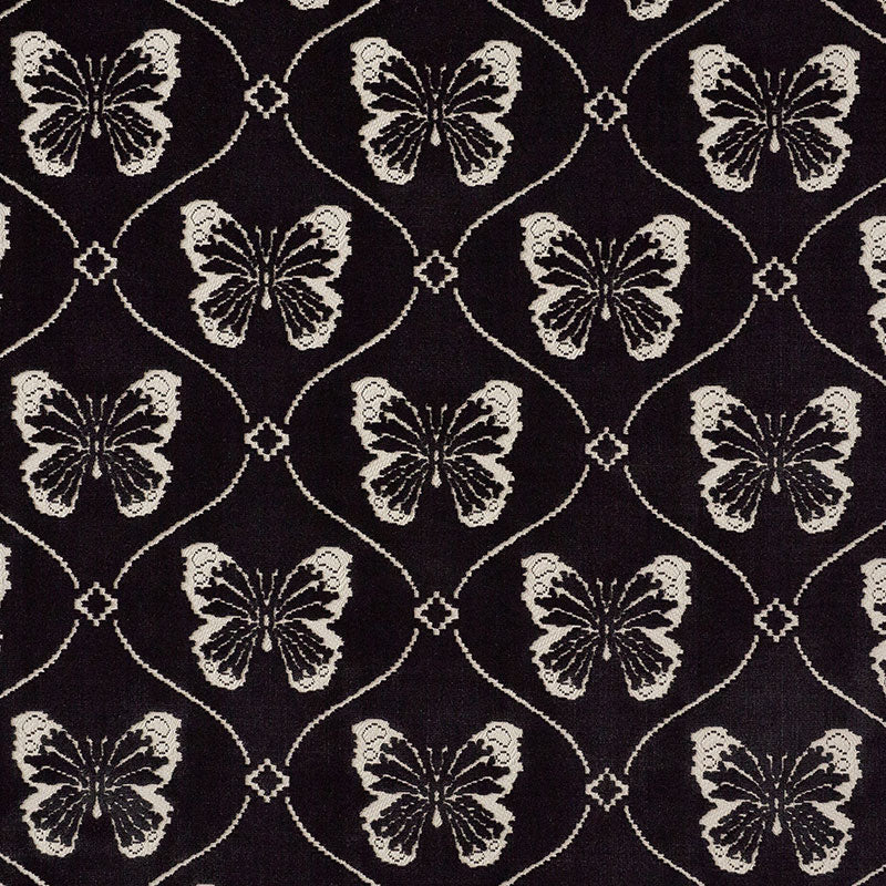 Schumacher PAPILLON VELVET ONYX Fabric | Atlanta Fabrics