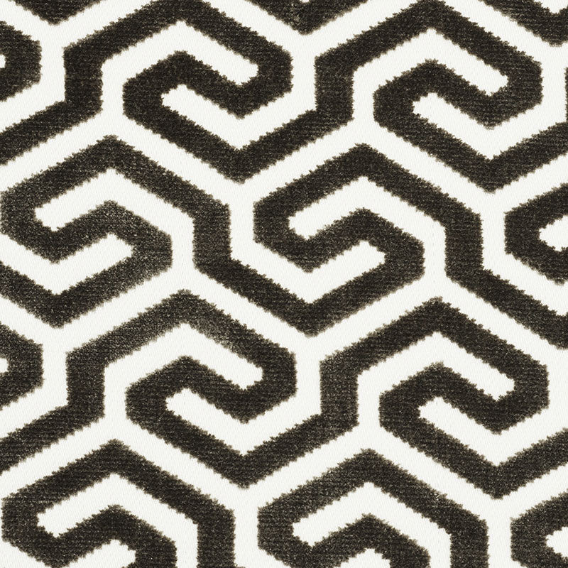 Schumacher MING FRET VELVET TAUPE Fabric | Atlanta Fabrics
