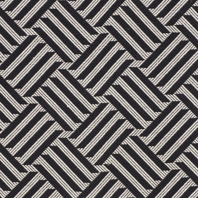 Schumacher CROSS HATCH BLACK Fabric | Atlanta Fabrics