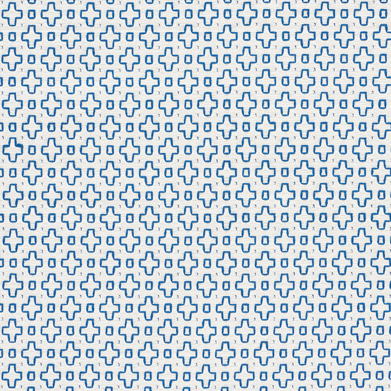 Schumacher SCOUT EMBROIDERY BLUE Fabric | Atlanta Fabrics