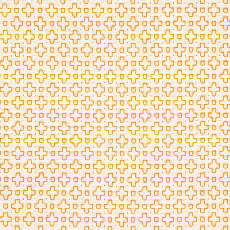 Schumacher SCOUT EMBROIDERY ORANGE Fabric | Atlanta Fabrics