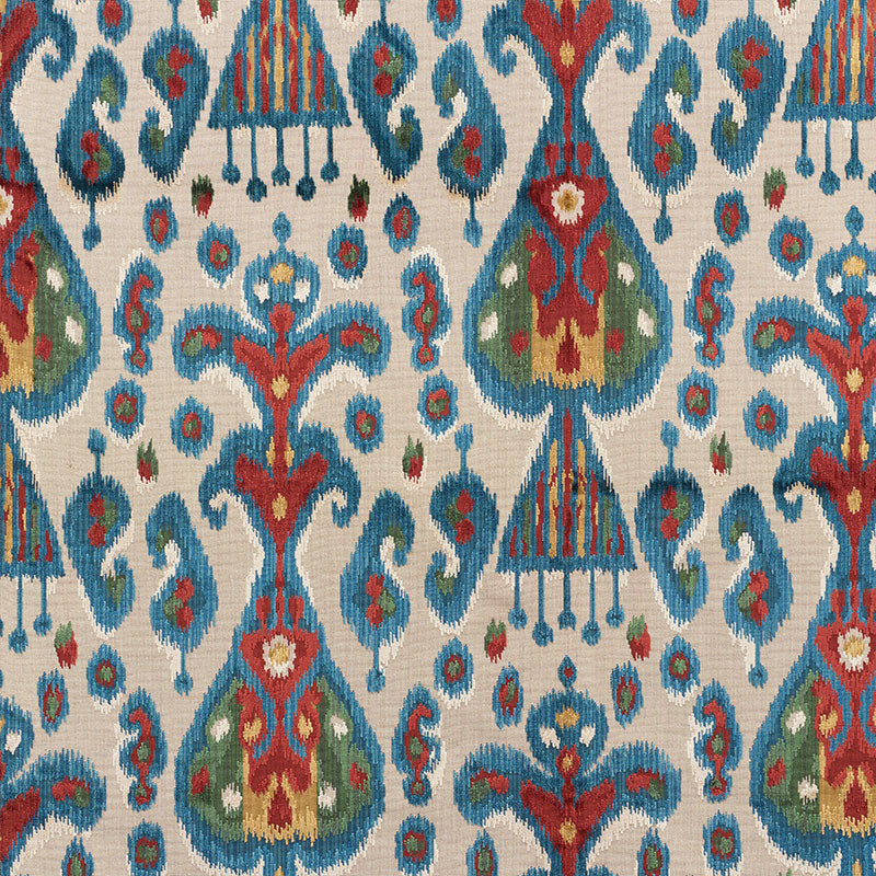 Schumacher TABRIZ IKAT VELVET MULTI Fabric | Atlanta Fabrics