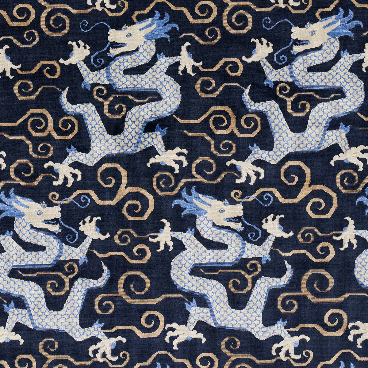 Schumacher BIXI VELVET MIDNIGHT BLUE Fabric | Atlanta Fabrics